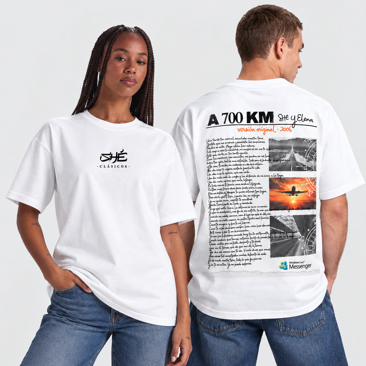 Camiseta oversize «A 700 Kms » Blanca