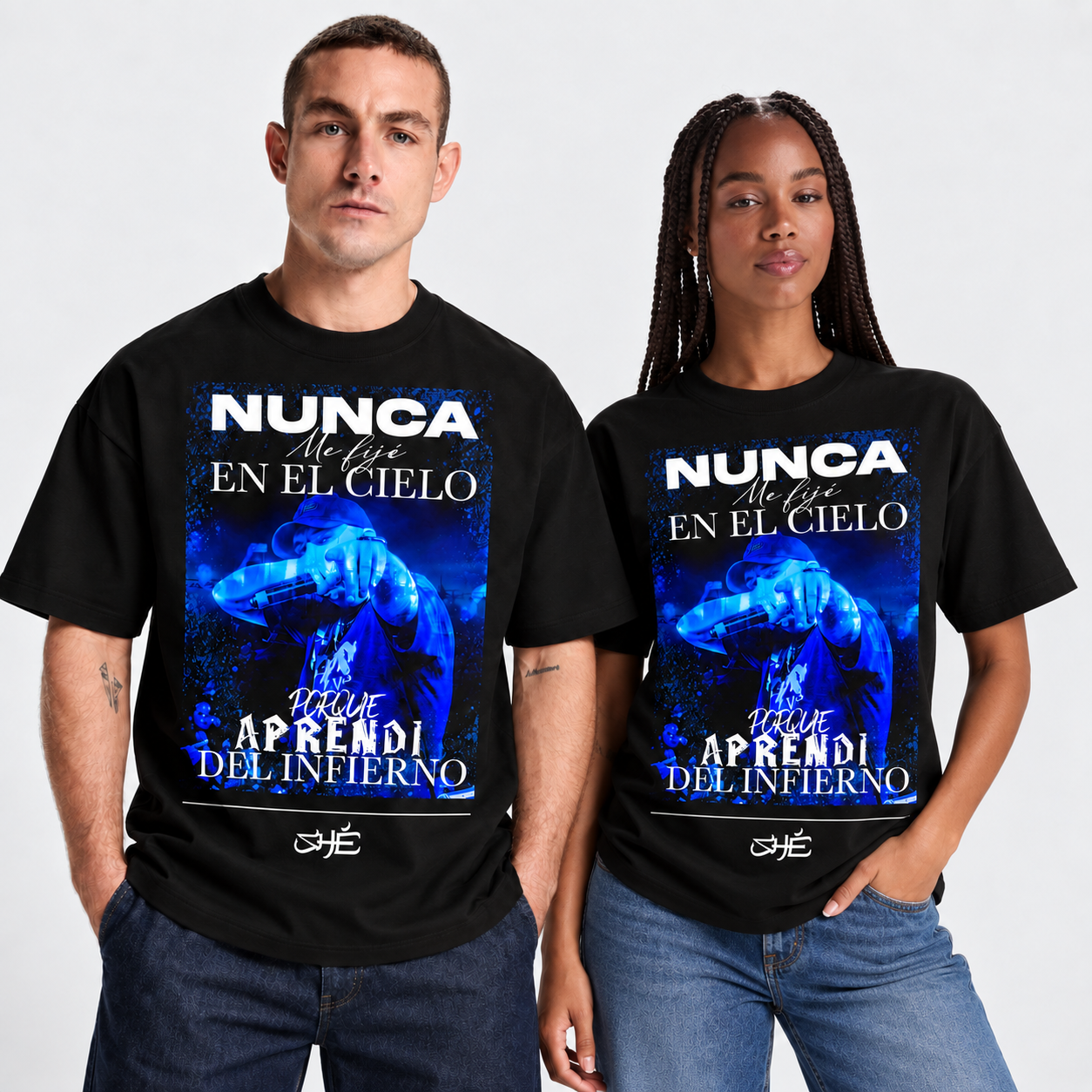Camiseta oversize «Nunca me Fijé en el Cielo » Negra